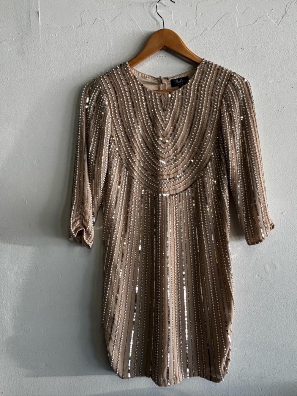 Parker Nude Beaded Evening Dress - Picture 2 of 5